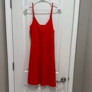 Vero Moda Vibrant Red Button-Front Mini Dress
